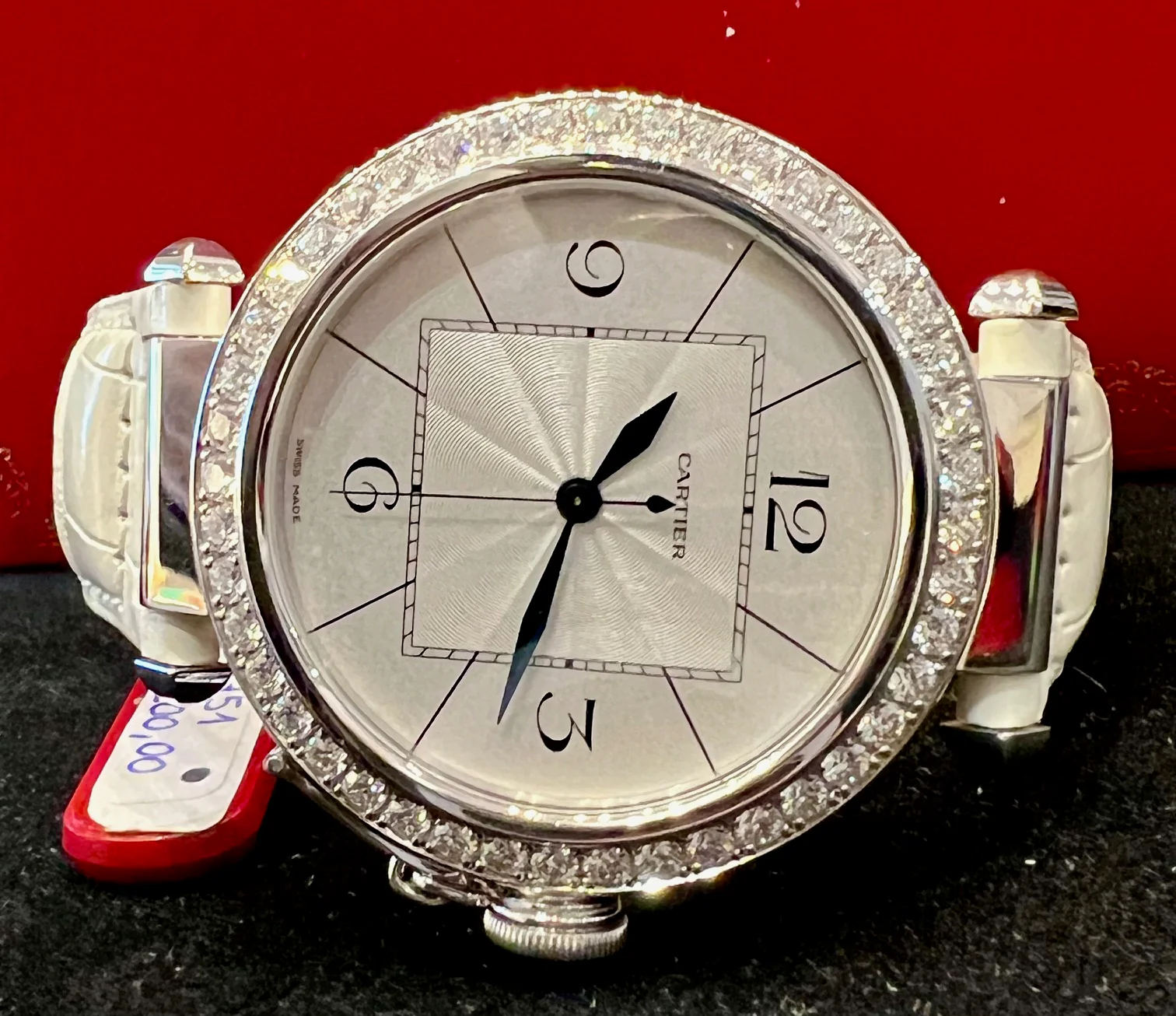 Cartier Pasha 2765 NOS 42mm White Gold Diamond Bezel factory - Image 5