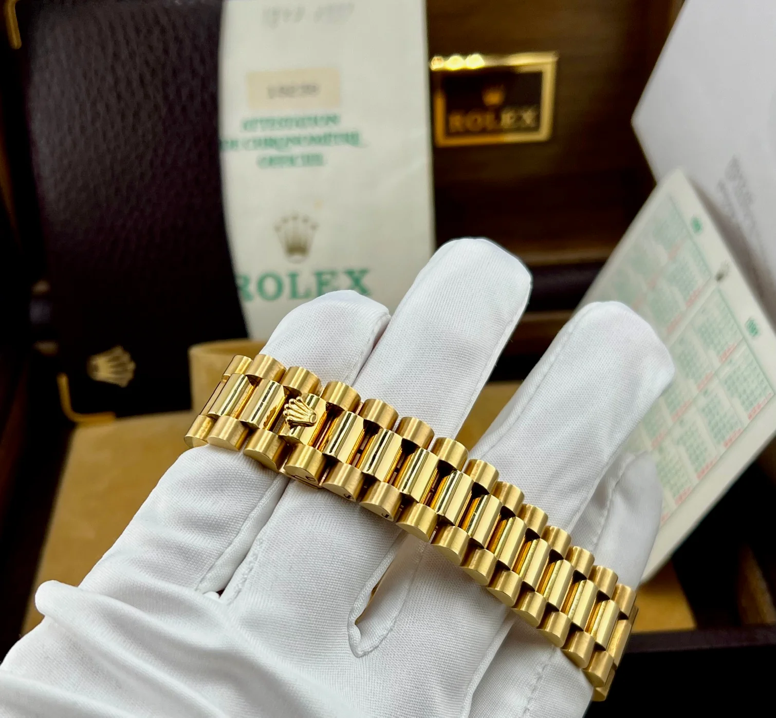 Rolex Day-Date 36mm 18238 ''Pirite'' Dial Diamond Index Full Set 1991 - Image 4