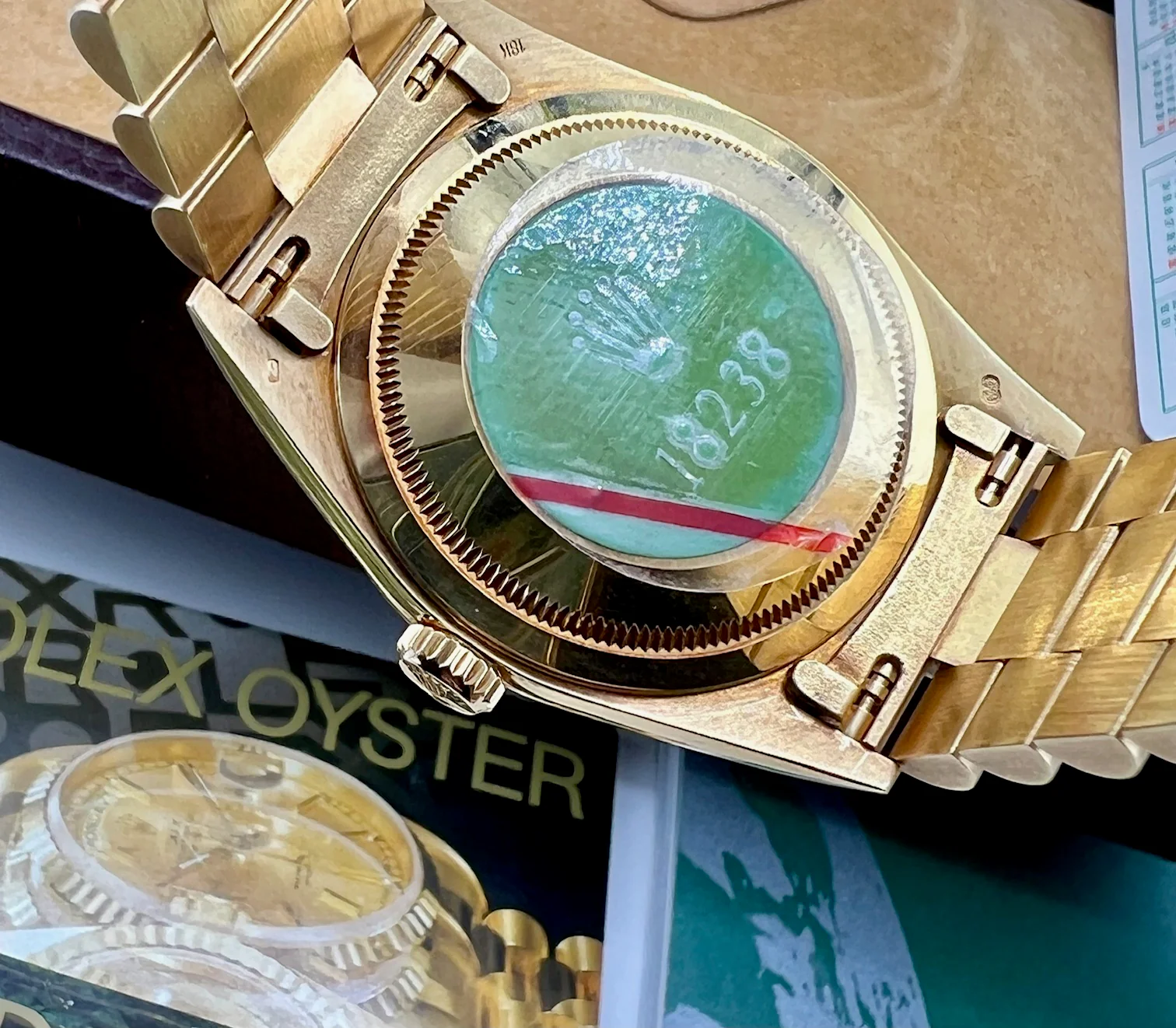 Rolex Day-Date 36mm 18238 ''Pirite'' Dial Diamond Index Full Set 1991 - Image 7